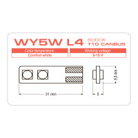 LED лампа AMS LONGLIFE WY5W L4 T10 CANBUS 6000K